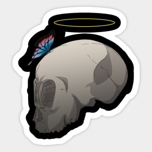 skull and butterfly Sticker